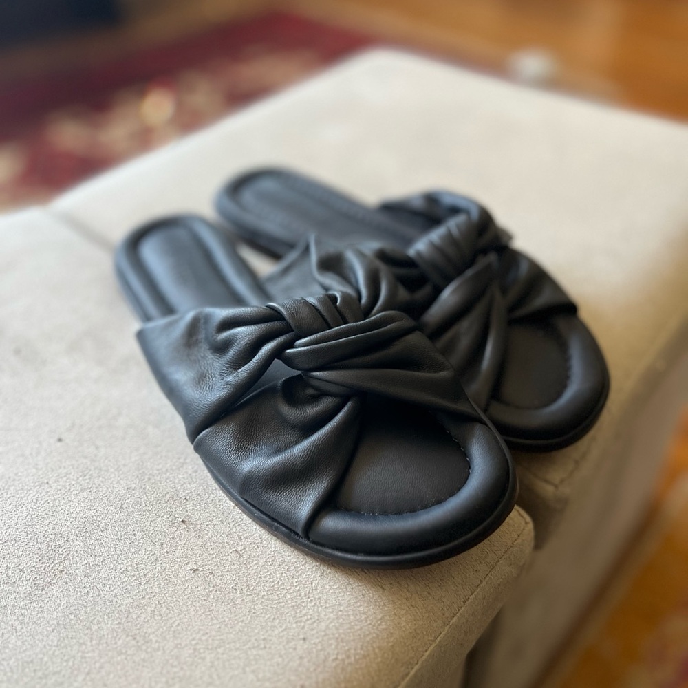 J. Crew Black Knotted Slippers
